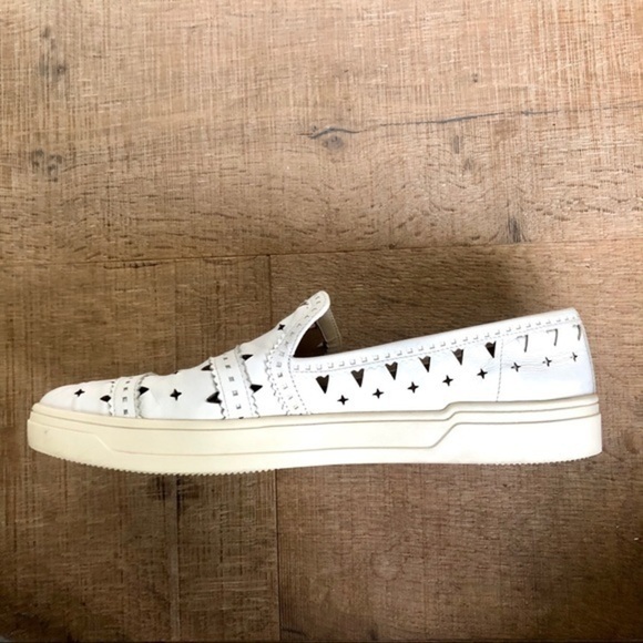 VIA SPIGA white leather cut out fashion sneakers 9 - Picture 6 of 10